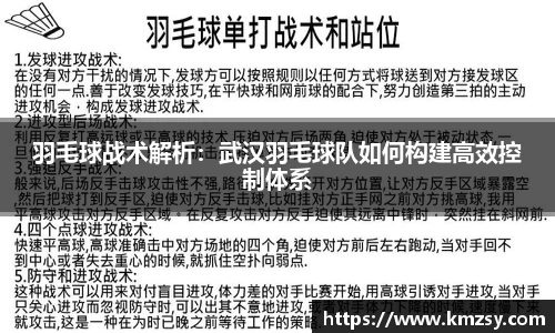 羽毛球战术解析：武汉羽毛球队如何构建高效控制体系